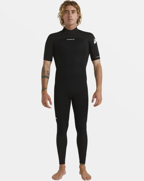 Quiksilver Wetsuits>2/2mm Prologue Short Sleeve Back Zip Spring Suit BLACK