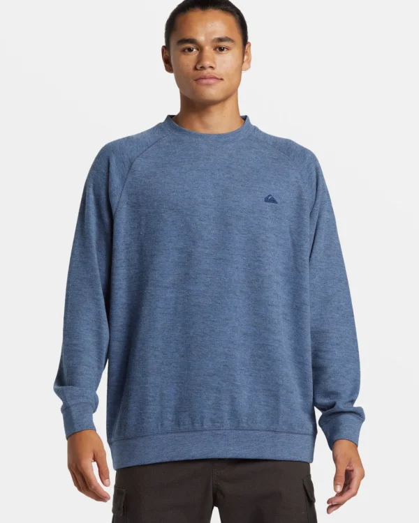 Quiksilver Sweatshirts & Hoodies | Under $100>Raglans Knit Crew Neck Sweatshirt NEBULASBLUEHEATHER