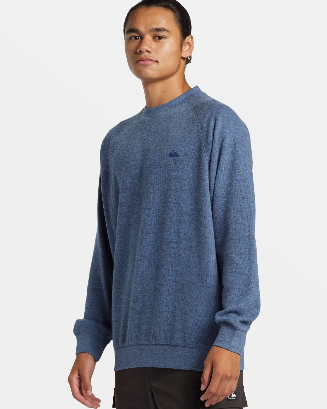 Quiksilver Sweatshirts & Hoodies | Under $100>Raglans Knit Crew Neck Sweatshirt NEBULASBLUEHEATHER