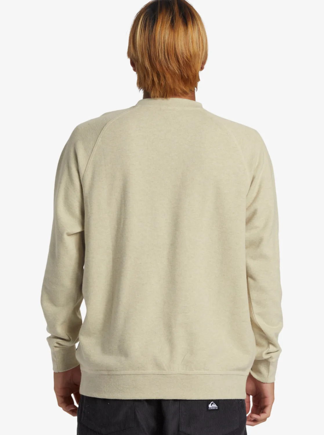 Quiksilver Sweatshirts & Hoodies>Raglans Knit Crew Neck Sweatshirt OYSTERWHITEHEATHER