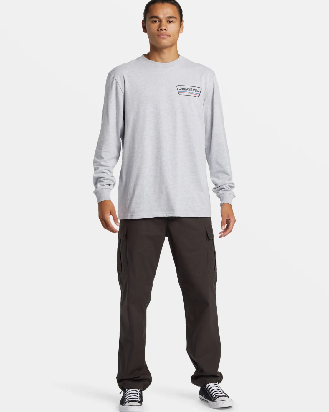 Quiksilver Tees>Range Life Long Sleeve T-Shirt ATHLETICHEATHER