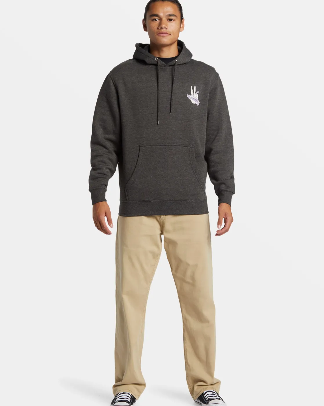 Quiksilver Sweatshirts & Hoodies>Rockin Hoodie CHARCOALHEATHER