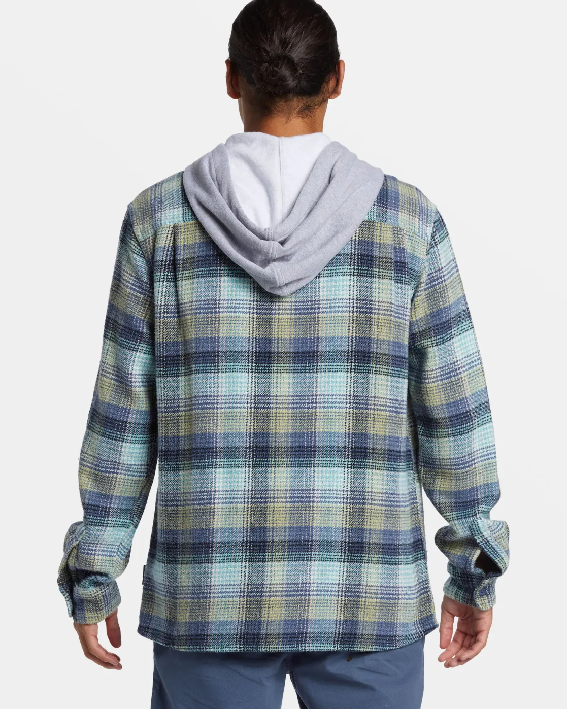 Quiksilver Shirts & Polos | Under $100>Sandbar Long Sleeve Flannel Shirt VINTAGEBLUESANDBARHOODEDFL