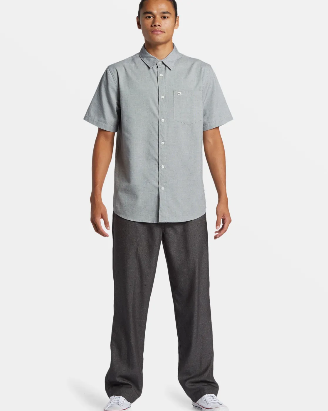 Quiksilver Shirts & Polos>Shoreline Classic Short Sleeve Shirt WHITEMARBLEHEATHER