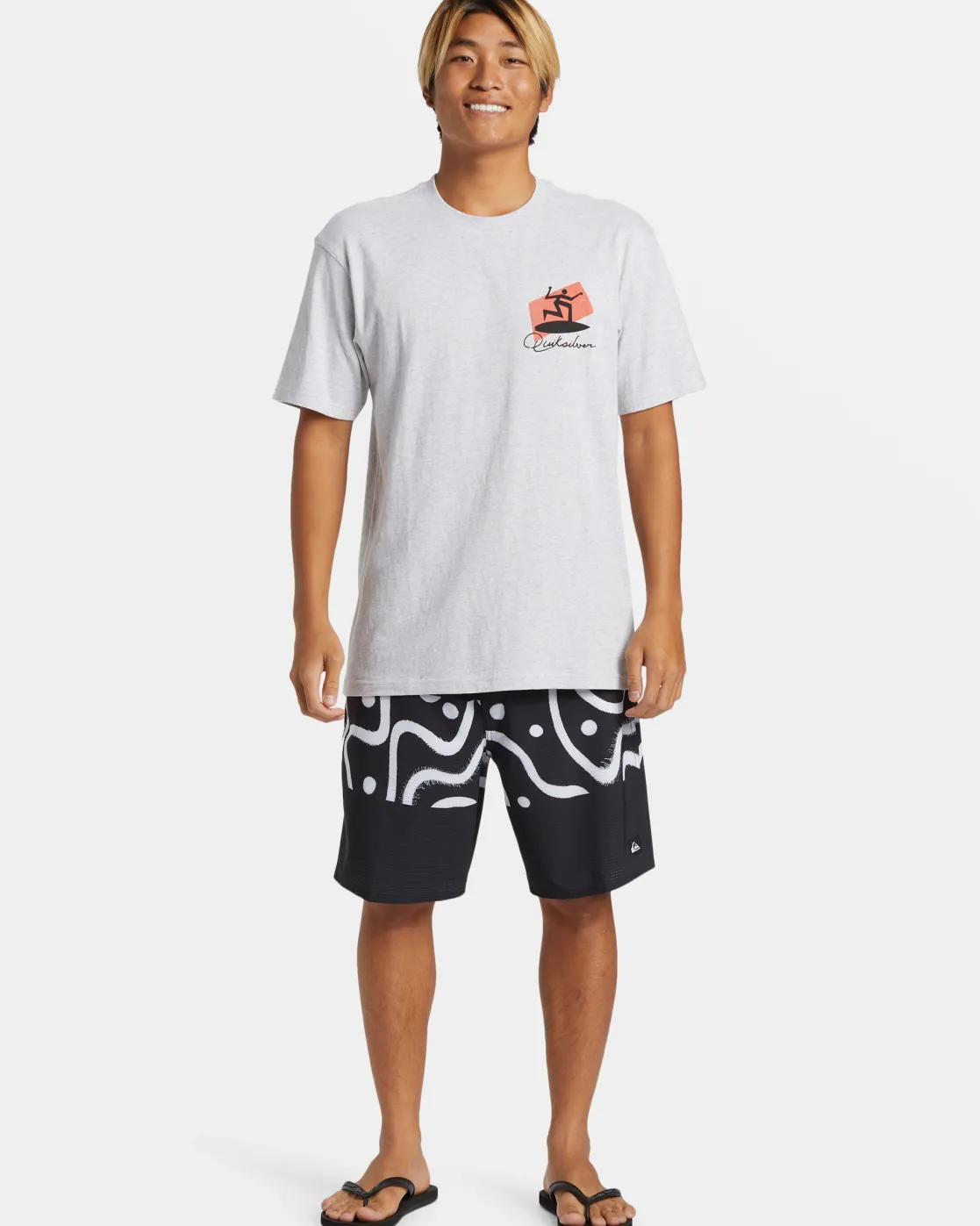 Quiksilver Tees>Surfer T-Shirt SNOWHEATHER
