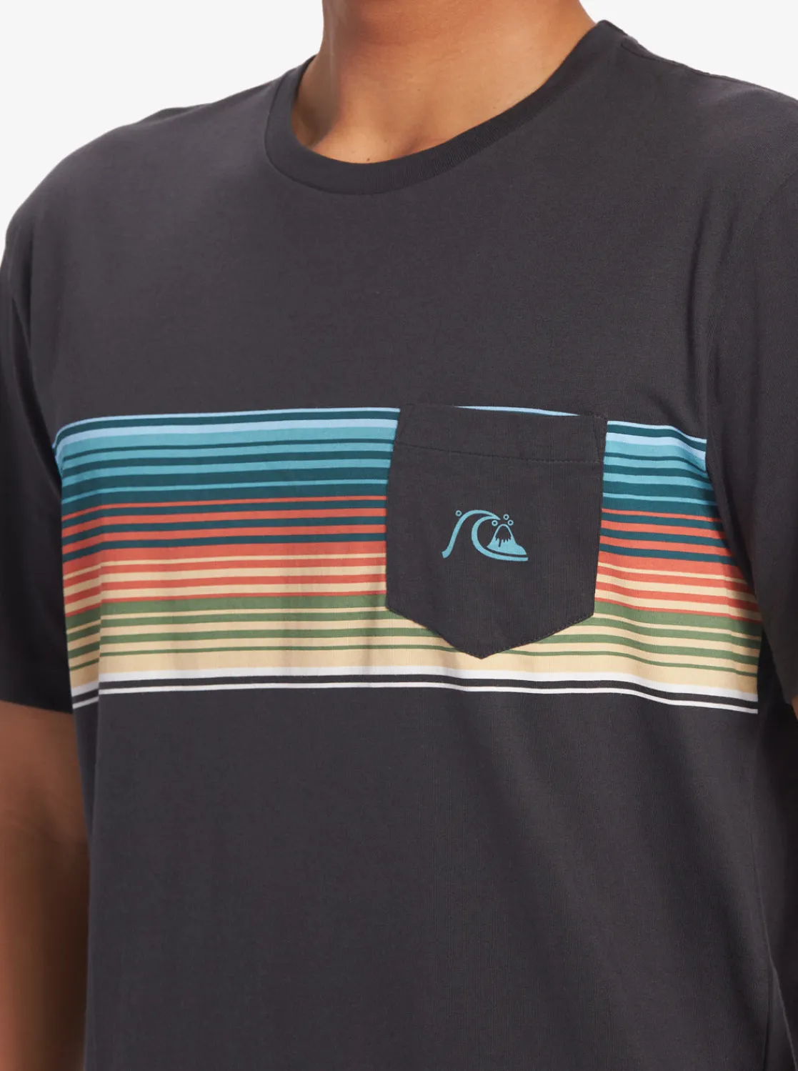 Quiksilver Tees>Swell Vision Stripe Pocket T-Shirt TARMAC
