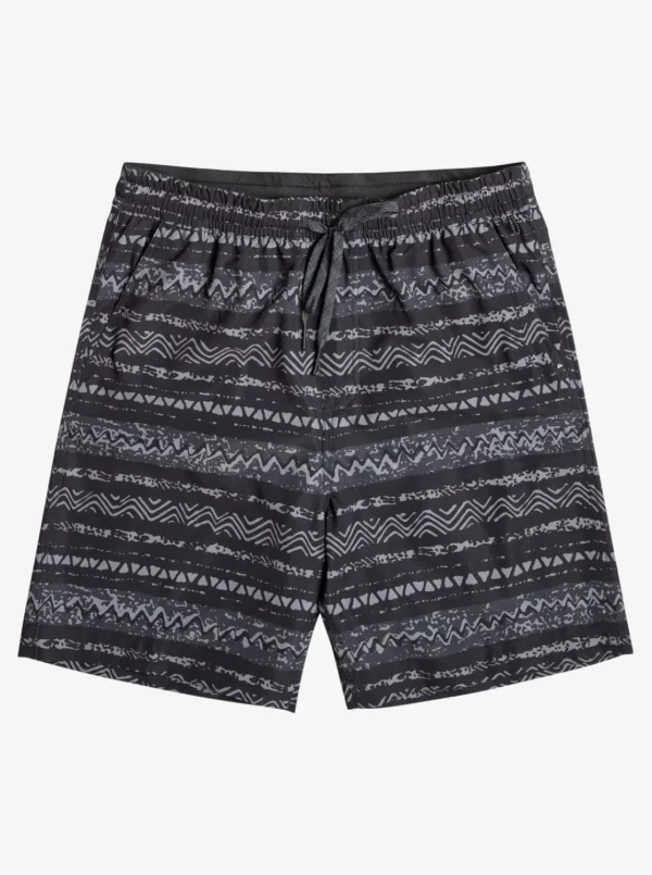 Quiksilver Shorts & Amphibians>Taxer Print 18" Amphibian Boardshorts BLACK