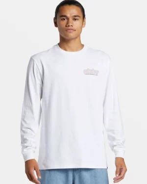 Quiksilver Tees>Three Tree Long Sleeve T-Shirt WHITE
