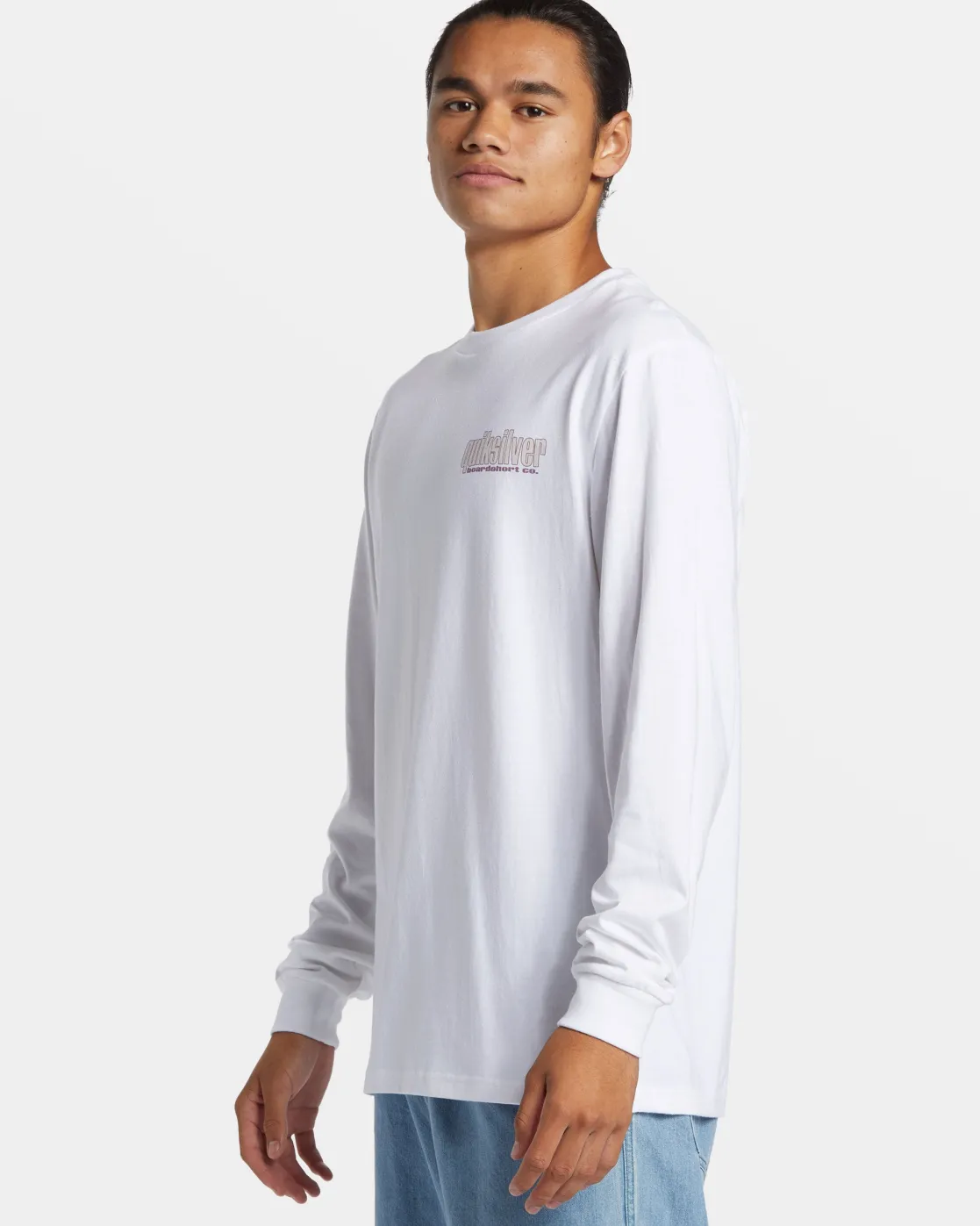 Quiksilver Tees>Three Tree Long Sleeve T-Shirt WHITE