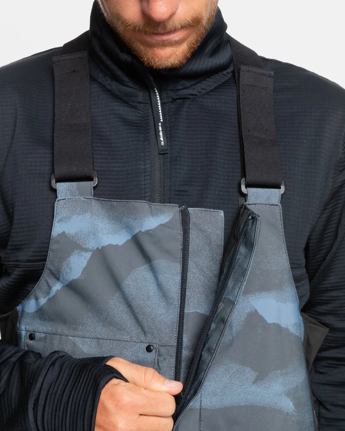 Quiksilver Snow Pants>Utility Bib Snow Pants MOUNTAINSPRAYFLINTSTONE