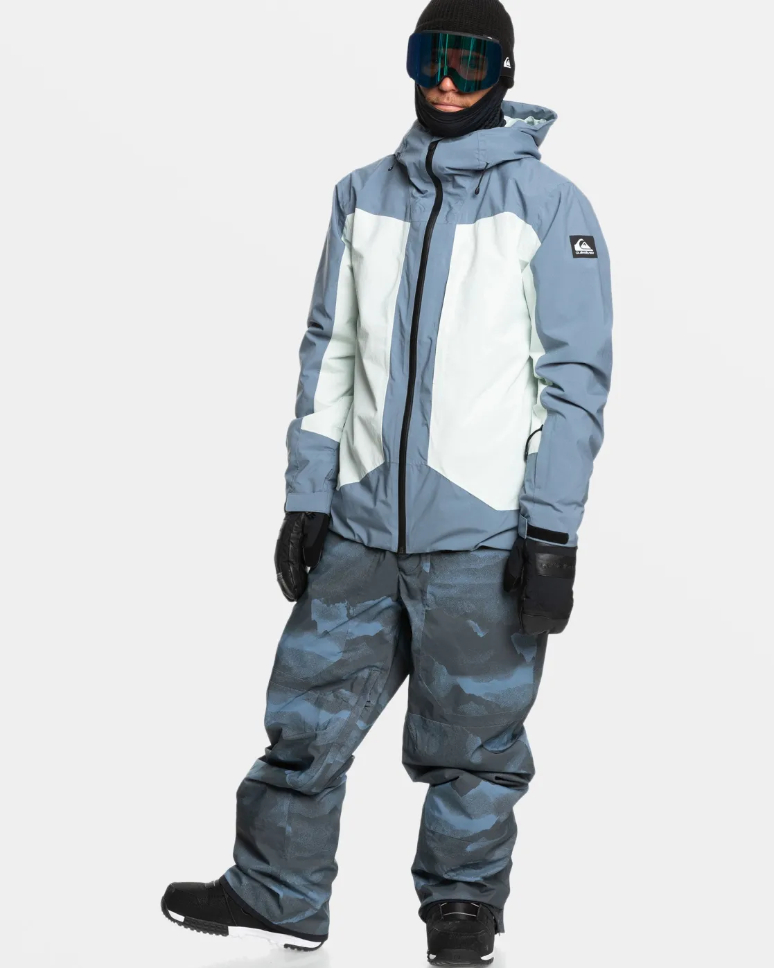 Quiksilver Snow Pants>Utility Bib Snow Pants MOUNTAINSPRAYFLINTSTONE