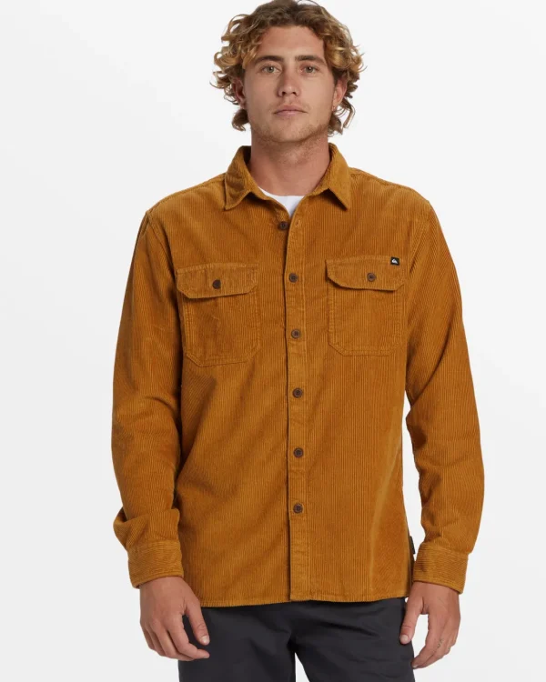 Quiksilver Jackets | Shirts & Polos>Venture Long Sleeve Corduroy Shirt - BONEBROWN