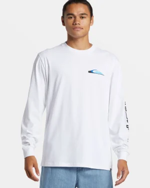 Quiksilver Tees>Warp Drive Long Sleeve T-Shirt WHITE