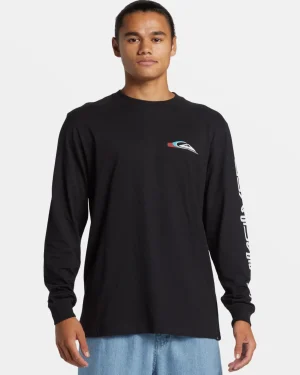 Quiksilver Tees>Warp Drive Long Sleeve T-Shirt BLACK