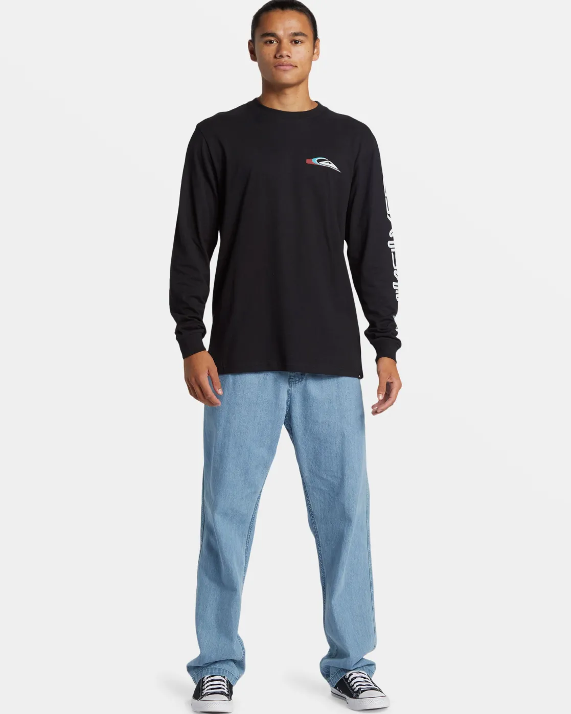 Quiksilver Tees>Warp Drive Long Sleeve T-Shirt BLACK