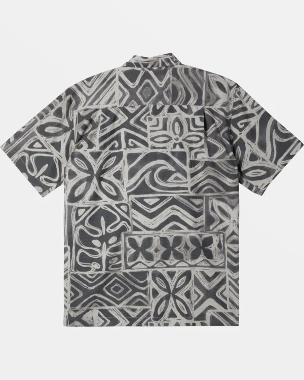 Quiksilver Shirts & Polos | Shirts & Polos>Waterman Batik Tapa Short Sleeve Shirt BLACKBATIKTAPA