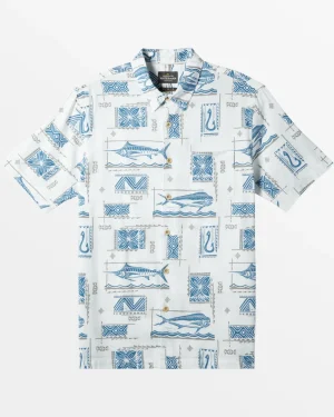 Quiksilver Shirts & Polos>Waterman Big Blue Short Sleeve Shirt WHITEBIGBLUEWOVEN
