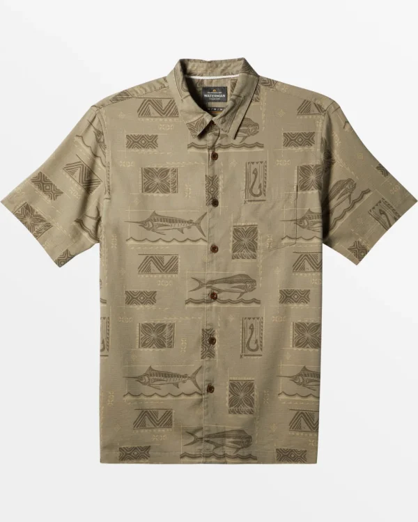 Quiksilver Shirts & Polos | Shirts & Polos>Waterman Big Blue Short Sleeve Shirt TAUPEBIGBLUEWOVEN