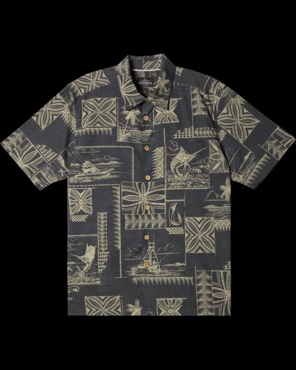 Quiksilver Shirts & Polos | Shirts & Polos>Waterman Bill Fish Short Sleeve Shirt BLACKBILLFISH