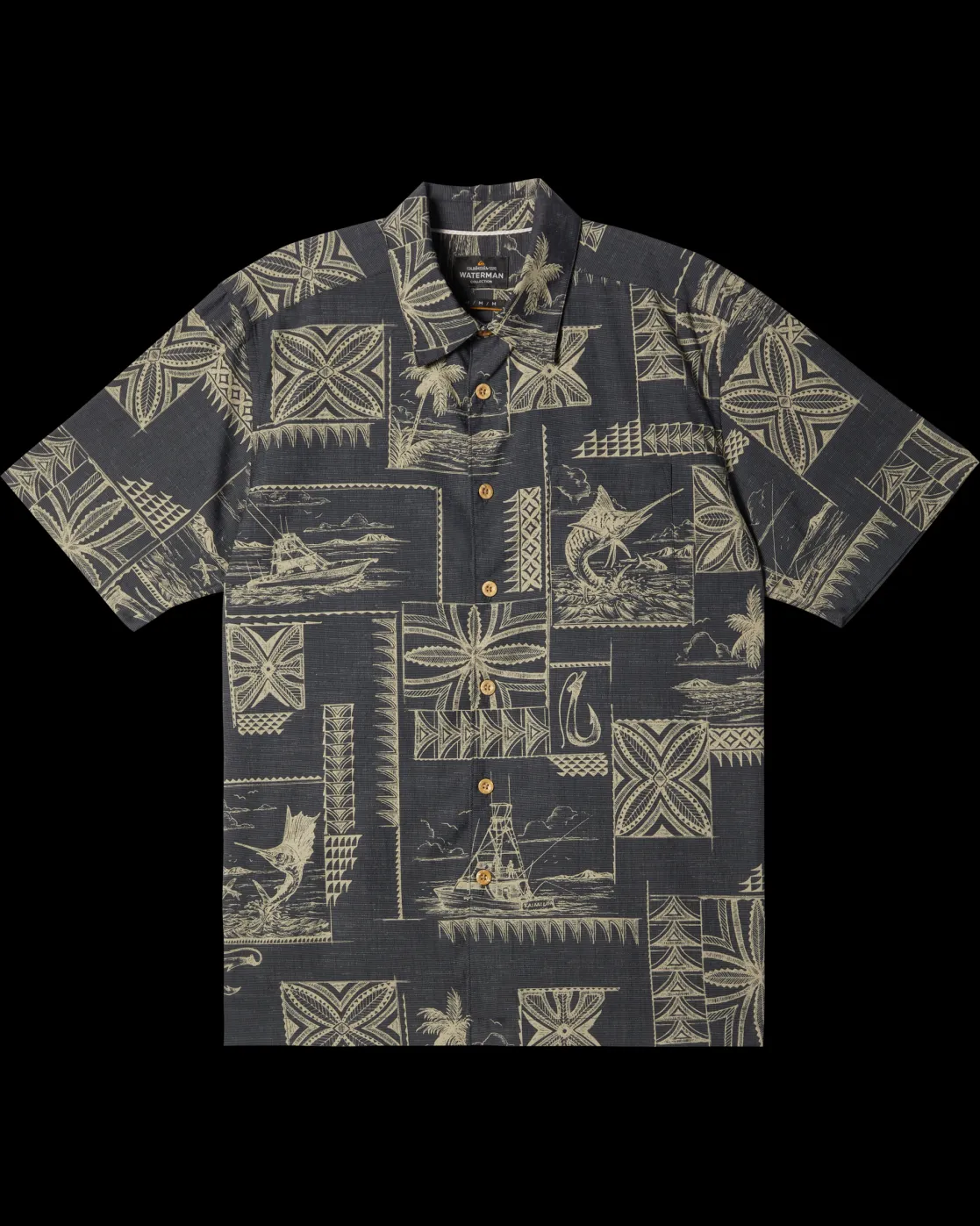 Quiksilver Shirts & Polos | Shirts & Polos>Waterman Bill Fish Short Sleeve Shirt BLACKBILLFISH