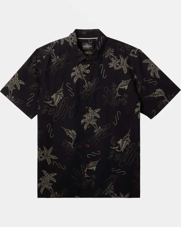 Quiksilver Shirts & Polos | Shirts & Polos>Waterman Bimini Twist Short Sleeve Shirt BLACKBIMINITWIST