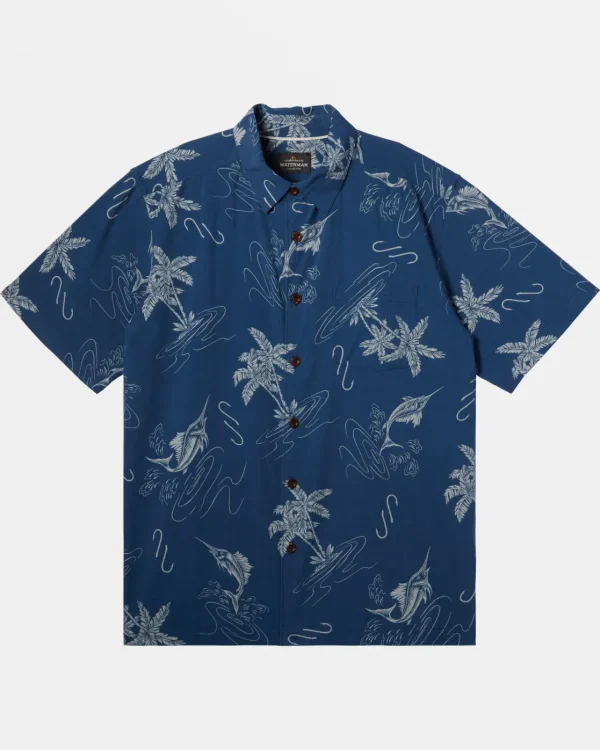 Quiksilver Shirts & Polos | Shirts & Polos>Waterman Bimini Twist Short Sleeve Shirt ENSIGNBLUEBIMINITWIST