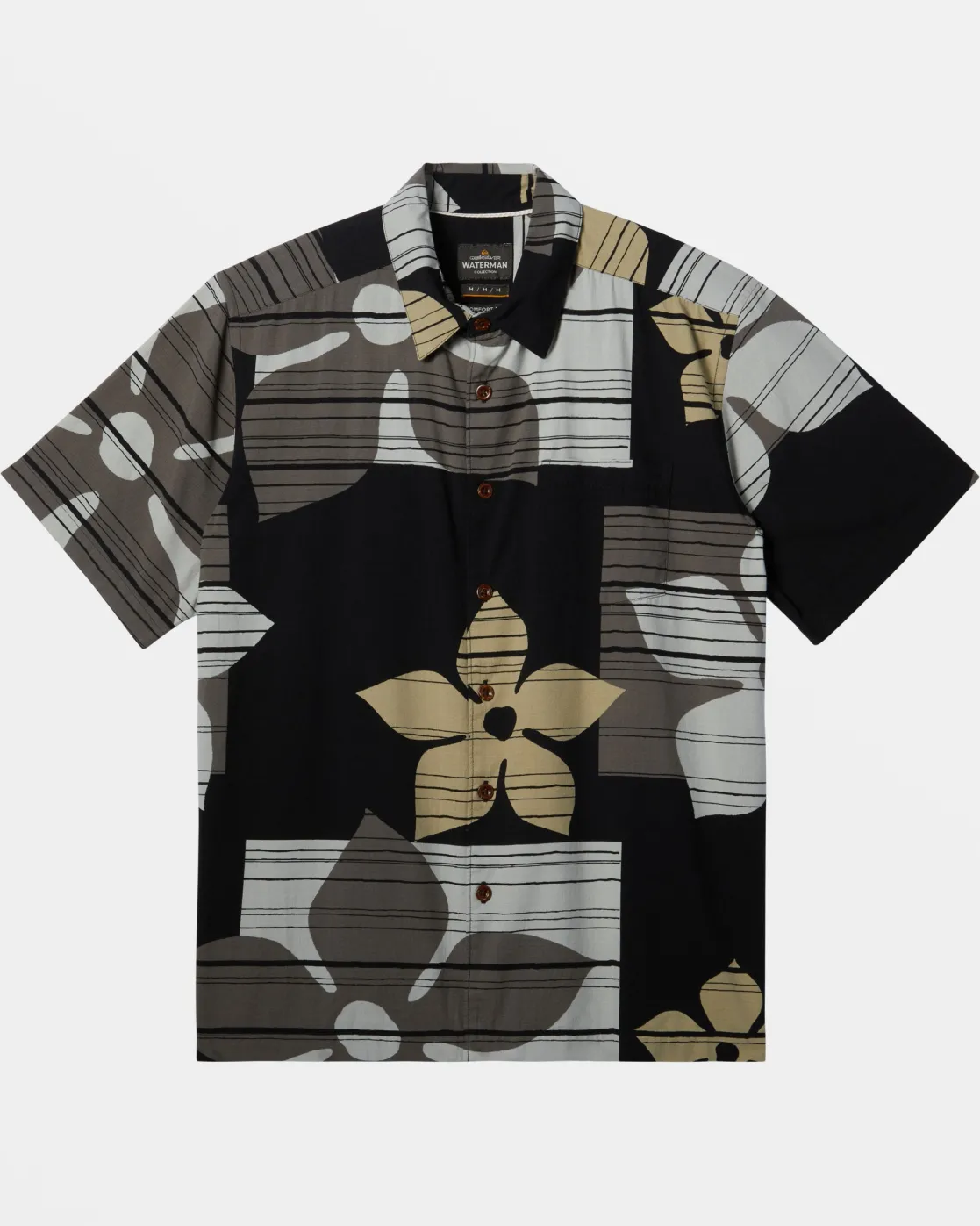 Quiksilver Shirts & Polos | Shirts & Polos>Waterman Block Head Short Sleeve Shirt BLACKBLOCKHEAD