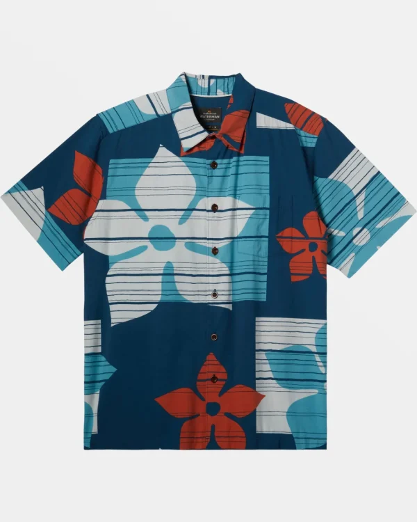 Quiksilver Shirts & Polos | Shirts & Polos>Waterman Block Head Short Sleeve Shirt MAJOLICABLUEBLOCKHEAD