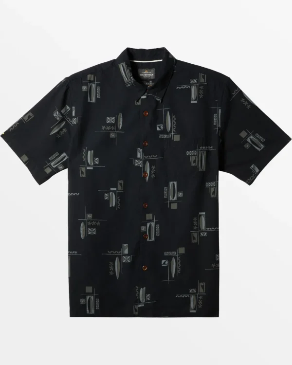 Quiksilver Shirts & Polos | Shirts & Polos>Waterman Boardroom Short Sleeve Shirt BLACKBOARDROOMWOVEN