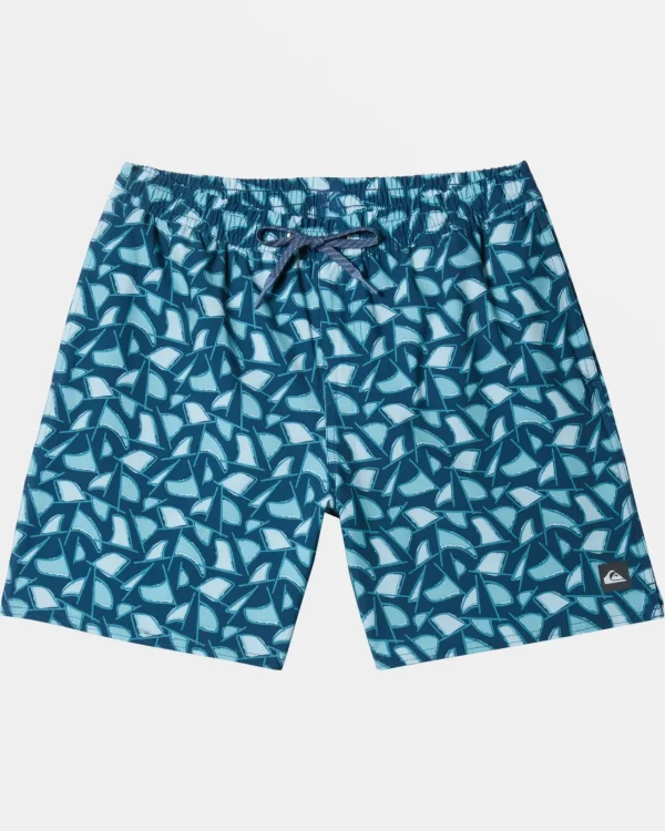 Quiksilver Boardshorts | Boardshorts>Waterman Cluster Fin 17" Swim Trunks MAJOLICABLUE