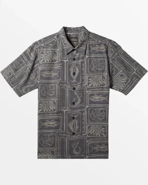 Quiksilver Shirts & Polos>Waterman Framed Fish Short Sleeve Shirt BLACKFRAMEDFISHWOVEN