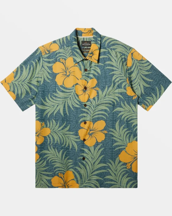 Quiksilver Shirts & Polos | Shirts & Polos>Waterman Full Bloom Short Sleeve Shirt INDIANTEALFULLBLOOM