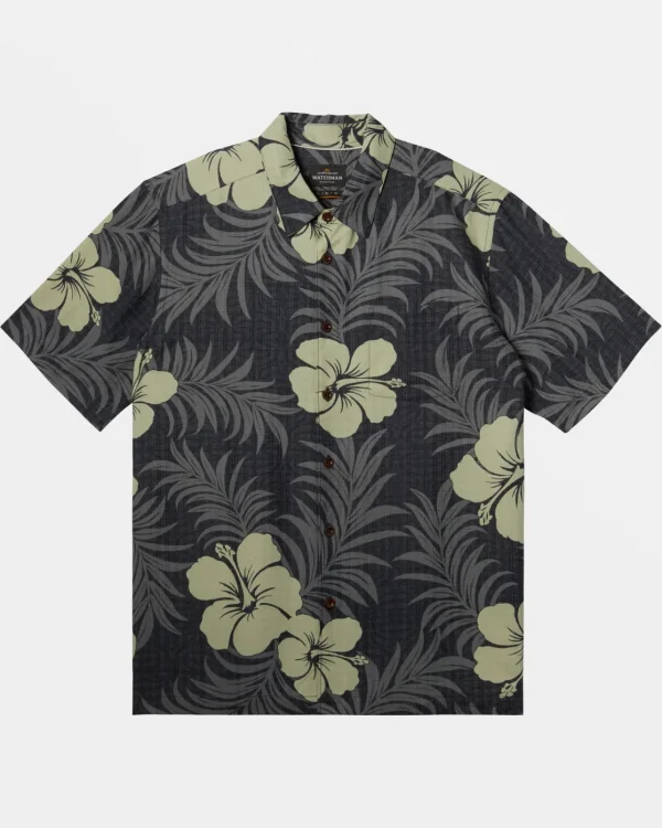 Quiksilver Shirts & Polos | Shirts & Polos>Waterman Full Bloom Short Sleeve Shirt BLACKFULLBLOOM