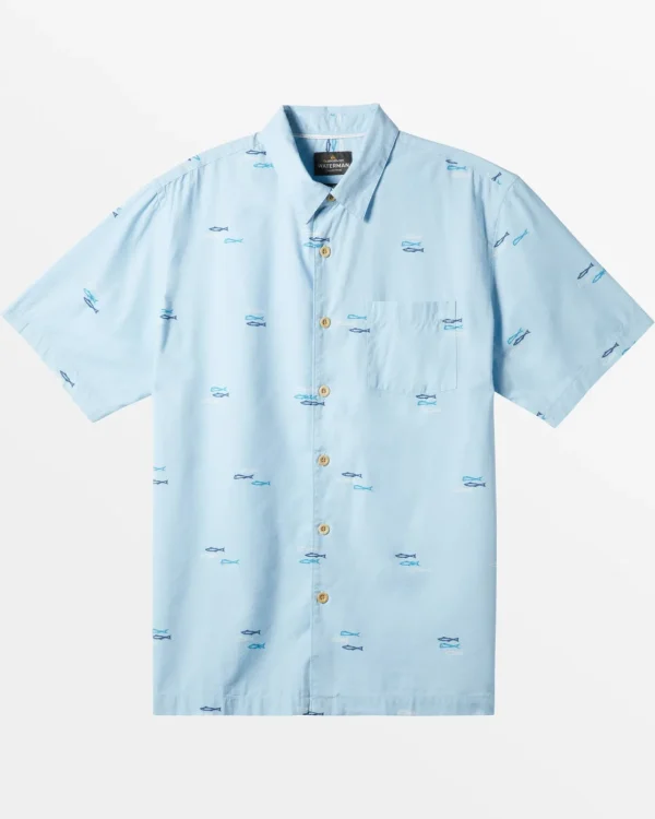 Quiksilver Shirts & Polos | Shirts & Polos>Waterman Game On Short Sleeve Shirt DREAMBLUEGAMEONWOVEN