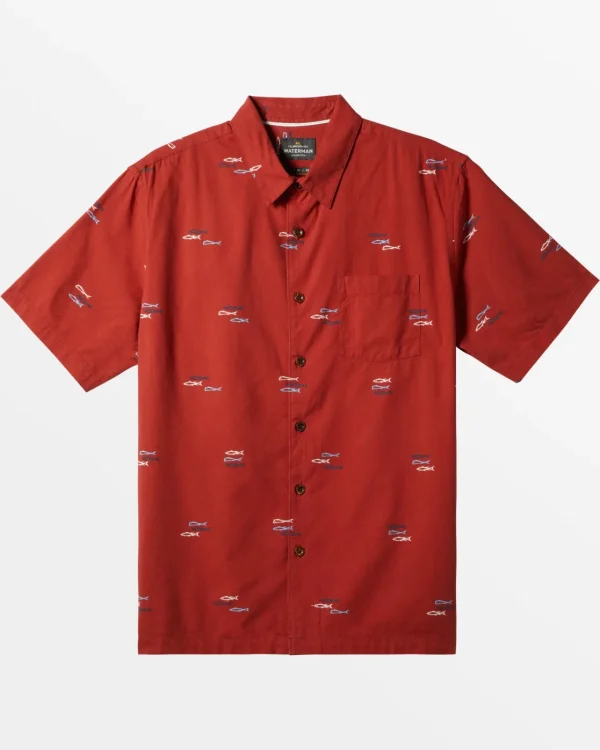 Quiksilver Shirts & Polos | Shirts & Polos>Waterman Game On Short Sleeve Shirt FIREGAMEONWOVEN