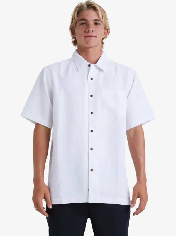 Quiksilver Shirts & Polos | Shirts & Polos>Waterman Manele Bay Short Sleeve Shirt WHITE