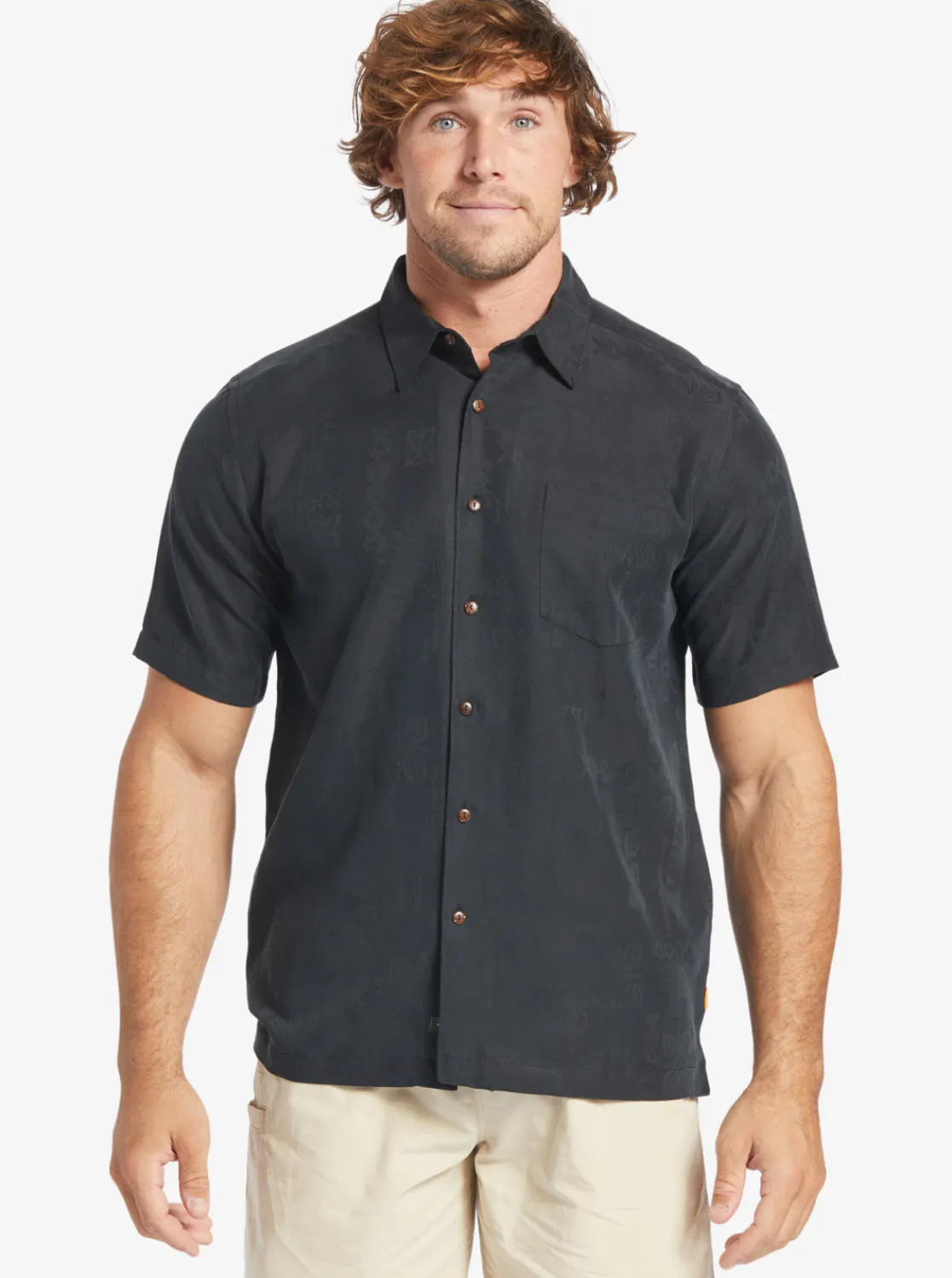 Quiksilver Shirts & Polos | Shirts & Polos>Waterman Manele Bay Short Sleeve Shirt BLACK