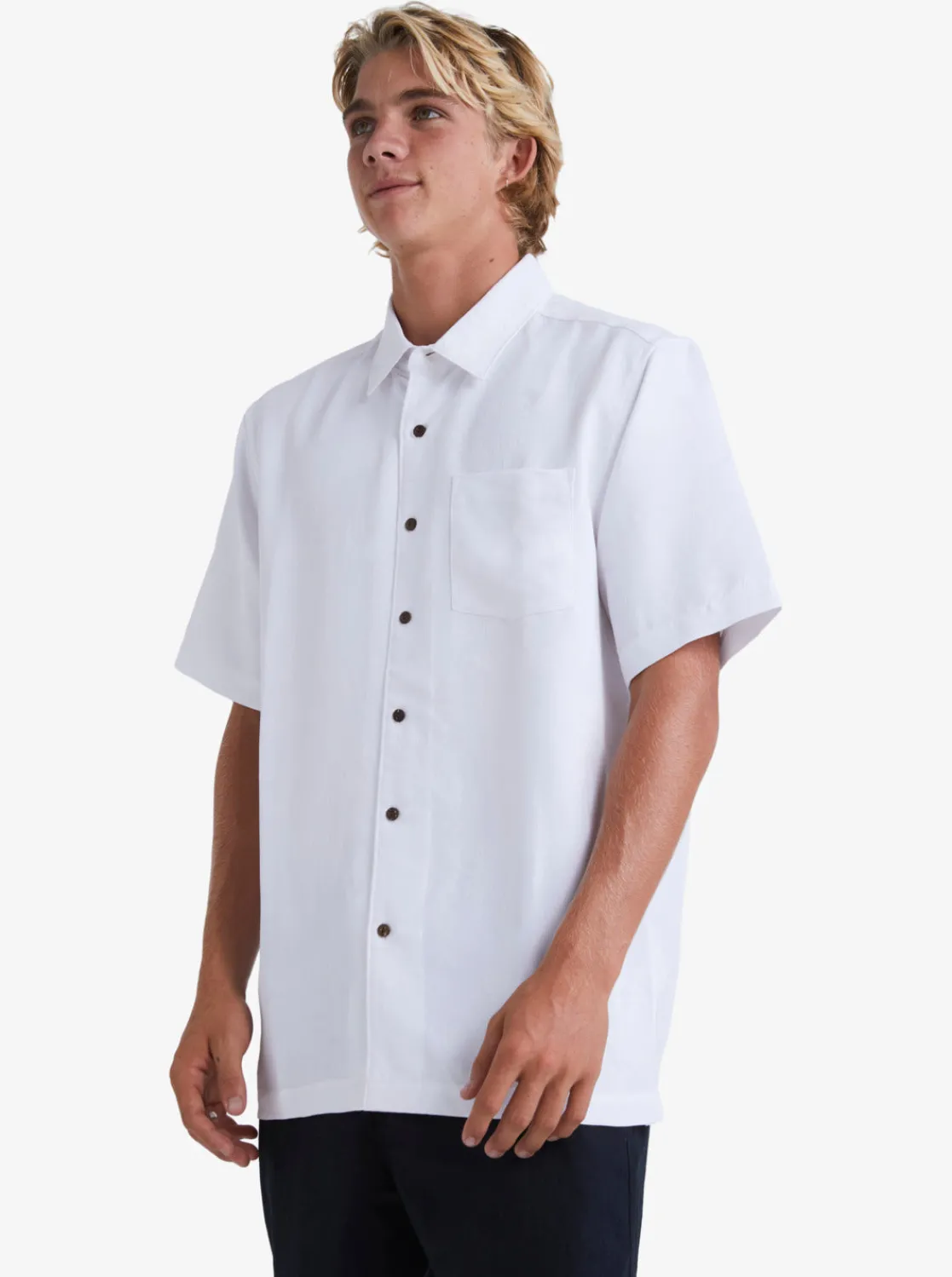 Quiksilver Shirts & Polos | Shirts & Polos>Waterman Manele Bay Short Sleeve Shirt WHITE