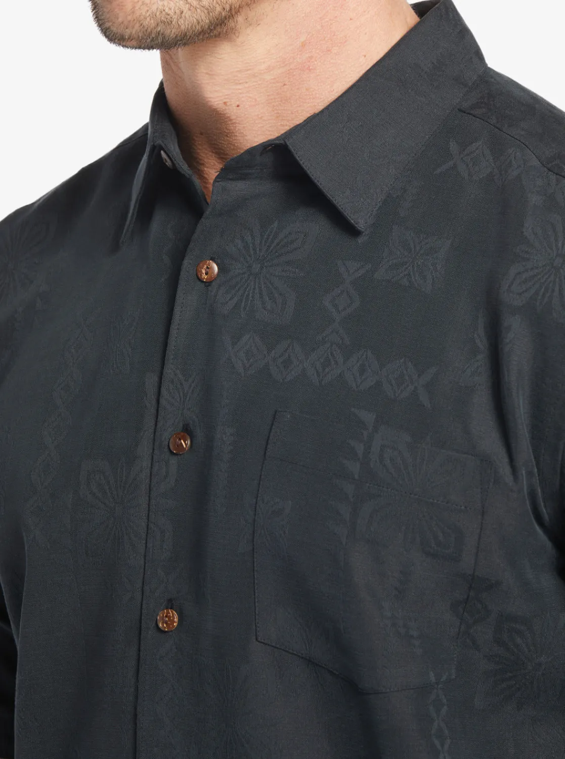 Quiksilver Shirts & Polos | Shirts & Polos>Waterman Manele Bay Short Sleeve Shirt BLACK