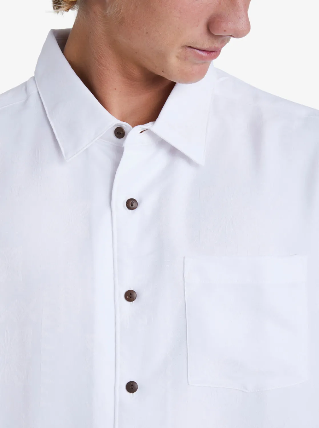 Quiksilver Shirts & Polos | Shirts & Polos>Waterman Manele Bay Short Sleeve Shirt WHITE
