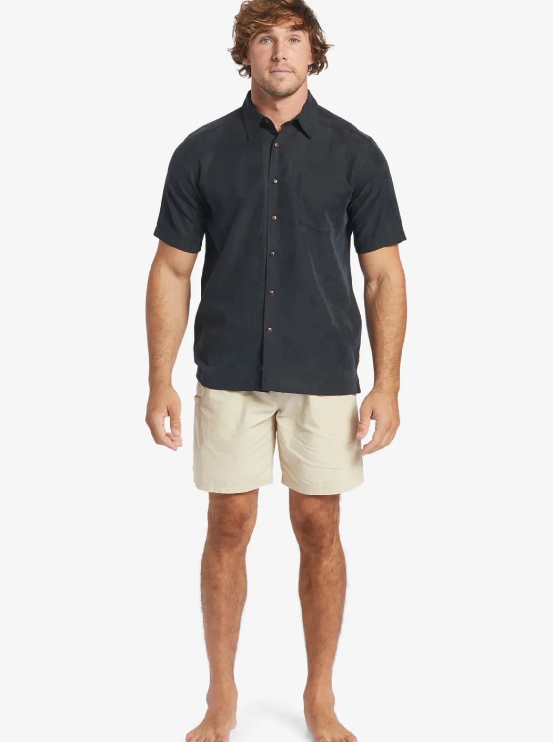Quiksilver Shirts & Polos | Shirts & Polos>Waterman Manele Bay Short Sleeve Shirt BLACK