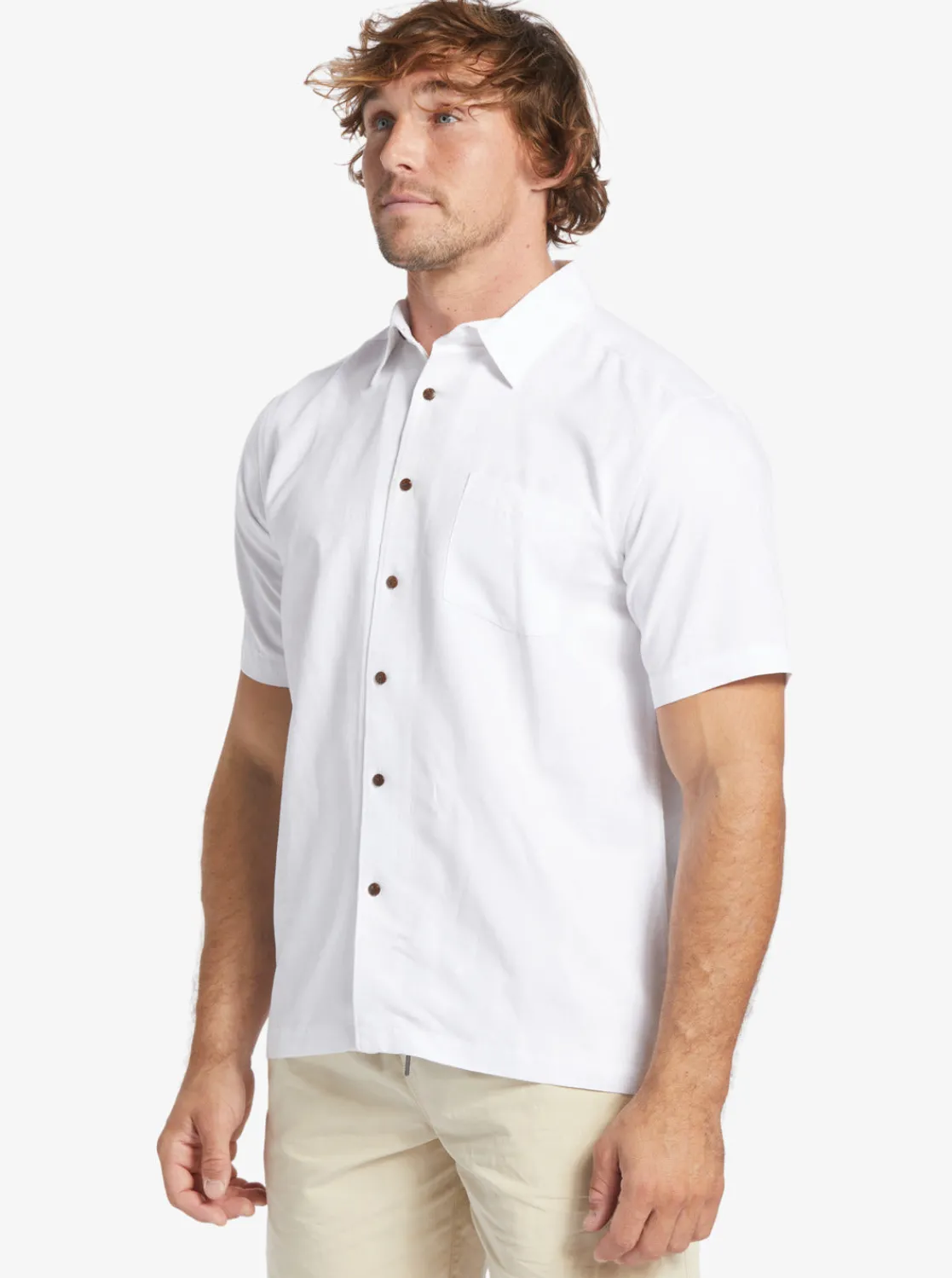Quiksilver Shirts & Polos | Shirts & Polos>Waterman Manele Bay Short Sleeve Shirt WHITE