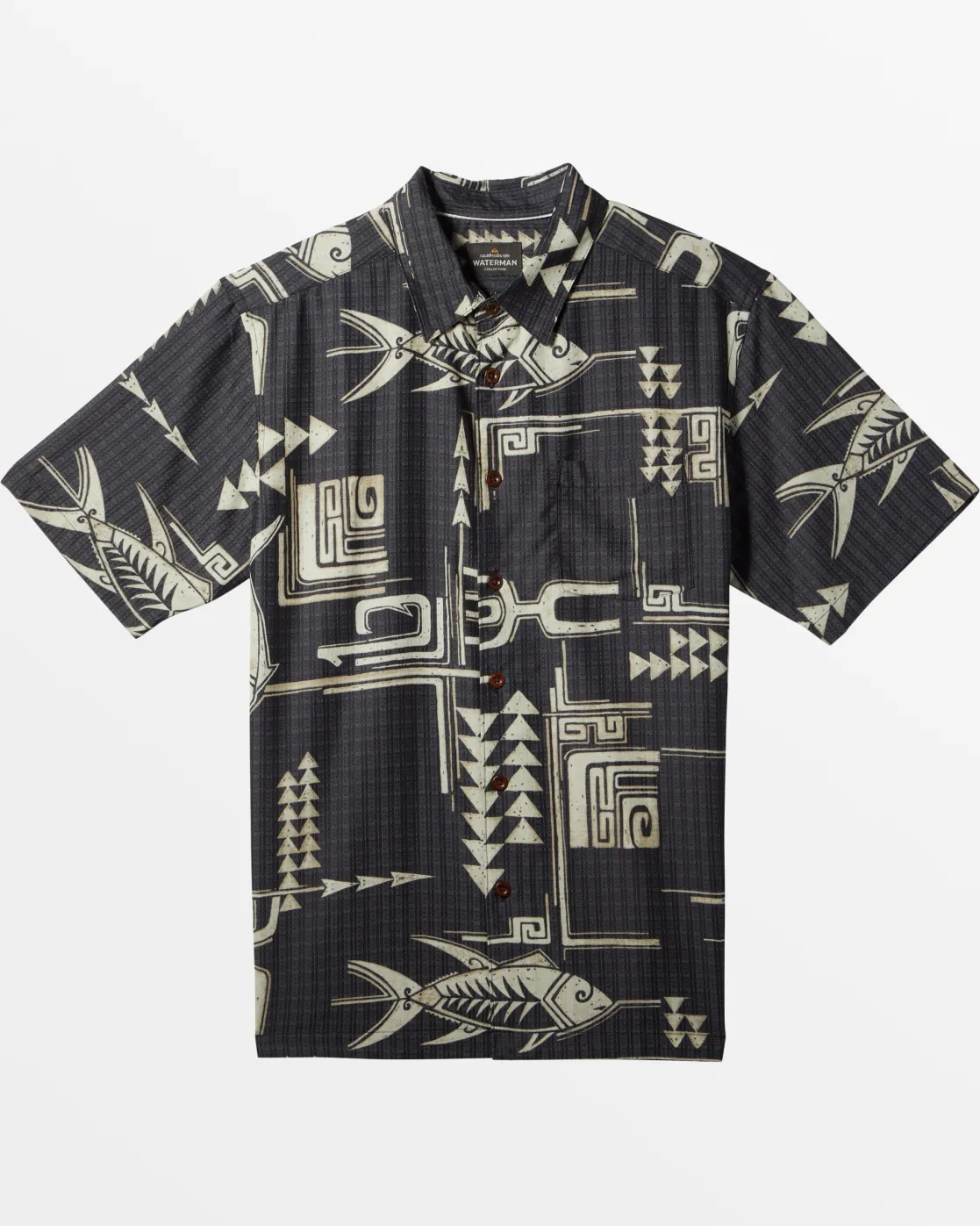 Quiksilver Shirts & Polos | Shirts & Polos>Waterman Molokai Short Sleeve Shirt BLACKMOLOKAIWOVEN