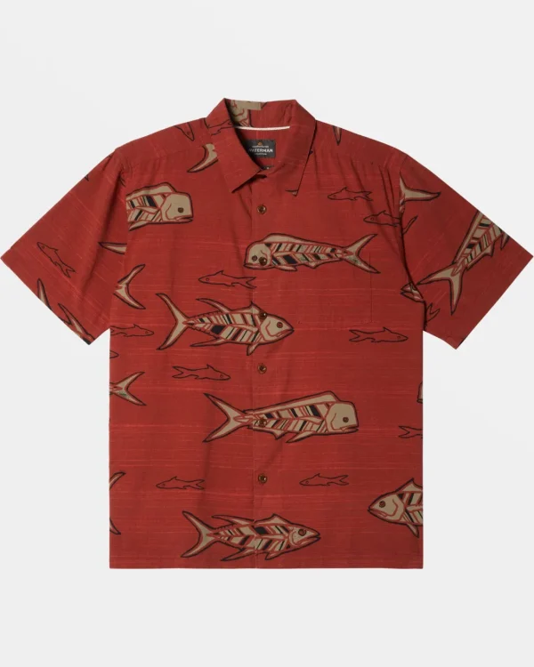 Quiksilver Shirts & Polos | Shirts & Polos>Waterman Out Of Office Short Sleeve Shirt BURNTHENNAOUTOFOFFICE
