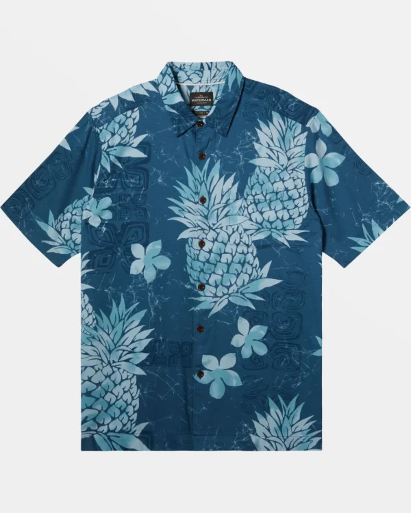 Quiksilver Shirts & Polos | Shirts & Polos>Waterman Pineapple Bay Short Sleeve Shirt INDIANTEALPINEAPPLEBAY
