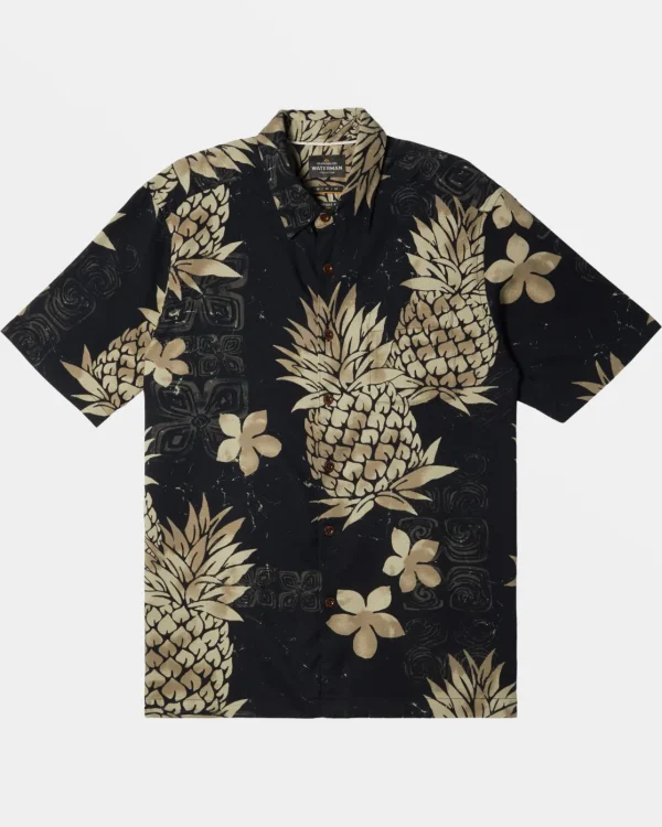 Quiksilver Shirts & Polos | Shirts & Polos>Waterman Pineapple Bay Short Sleeve Shirt BLACKPINEAPPLEBAY