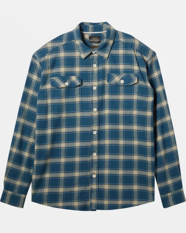 Quiksilver Shirts & Polos | Shirts & Polos>Waterman Sundowner Long Sleeve Flannel Shirt BLACKSUNDOWNERFLANNEL