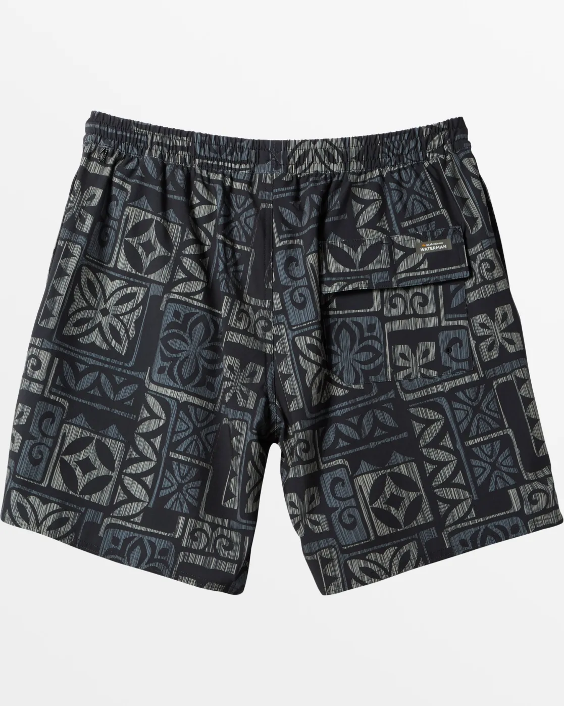 Quiksilver Boardshorts | Boardshorts>Waterman Tapa Time 18'' Elastic Waist Trunks TAPATIME-BLACK