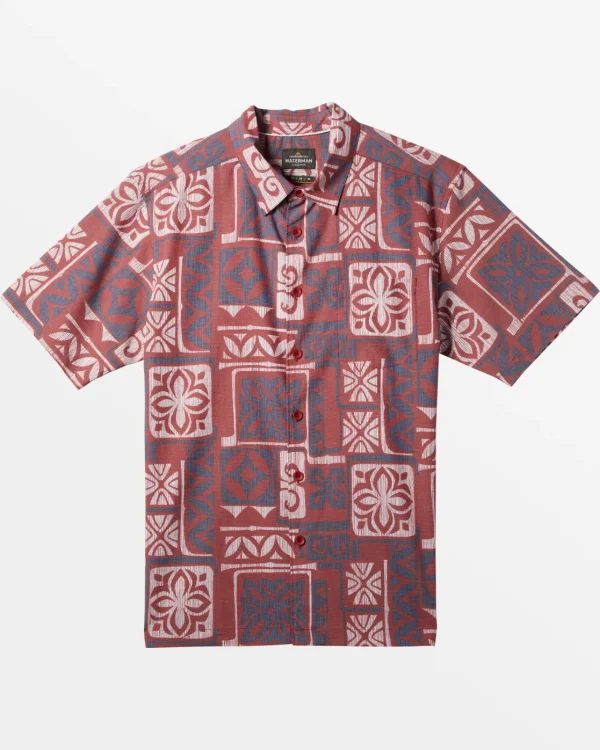 Quiksilver Shirts & Polos | Shirts & Polos>Waterman Tapa Time Short Sleeve Shirt FIRETAPATIMEWOVEN