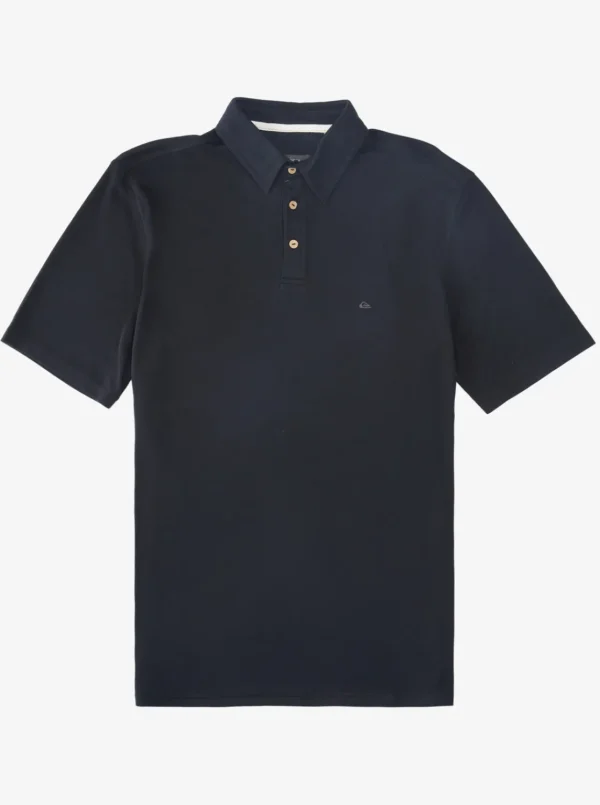 Quiksilver Shirts & Polos | Shirts & Polos>Waterman Waterpolo Short Sleeve Polo Shirt BLACK